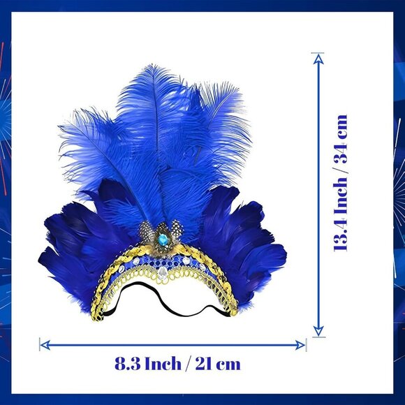 Feather Headband for Women Mardi Gras Costume Party Carnival Accessories main image 5